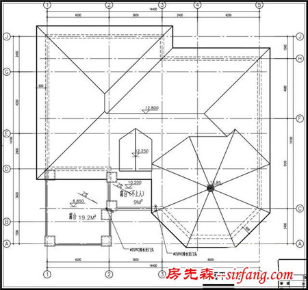 三层豪华私人定制自建别墅设计图 14X14米户型方正