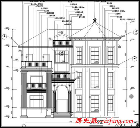 三层豪华私人定制自建别墅设计图 14X14米户型方正