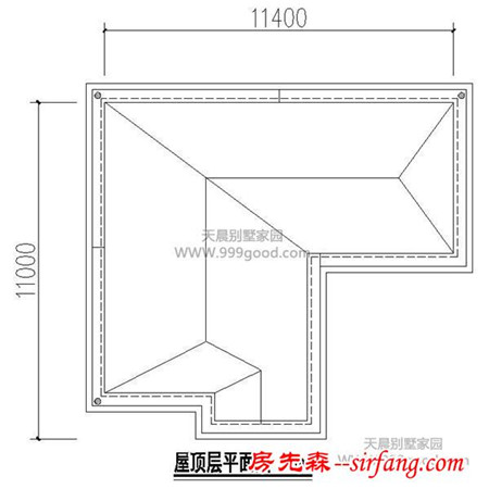 农村两层别墅设计图+平面图，11X12.9米带车库