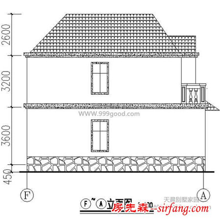 农村两层别墅设计图+平面图，11X12.9米带车库