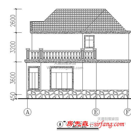 农村两层别墅设计图+平面图，11X12.9米带车库