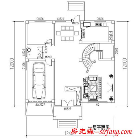 农村12.4X12米别墅设计图，简欧彰显文艺气质！