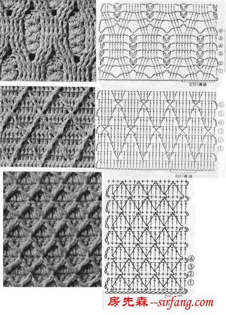 干货丨盘点那些比棒针还实用的钩针花样！（附图解）