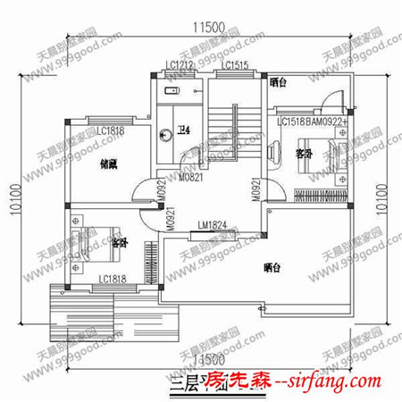 农村别墅设计图，11.5X10米现代简欧风格，造价23万！