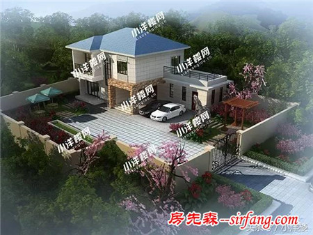 這款二層帶庭院別墅，采用農(nóng)村灶臺和現(xiàn)代廚房相結(jié)合