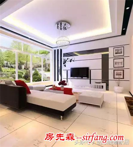 众多新款客厅吊顶图，每张都是爆款