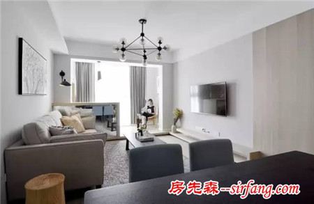 90㎡简约二居室，一言不合就把采光做到极致~