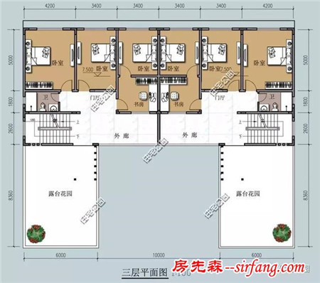 7套带小院的双拼别墅户型，过年和兄弟联手盖一栋！含图纸