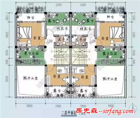 7套带小院的双拼别墅户型，过年和兄弟联手盖一栋！含图纸