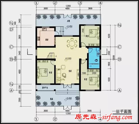 3套一层实用农村自建房设计图，只要15万就能建