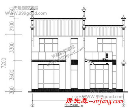 农村徽派别墅设计图，11.5X16.6米见证中国建筑别样风采