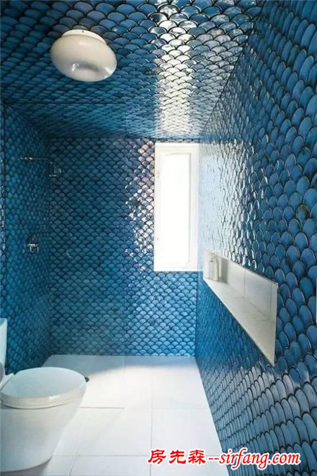 如同徜徉在蓝色大海，快让这些贝壳瓷砖将你家变成人鱼童话