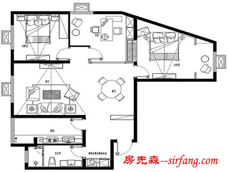 青岛市南高档小区老房翻新地中海两居115平