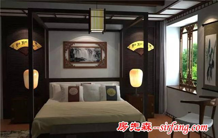 中式风格卧室，堆砌传统风与现代风的韵味