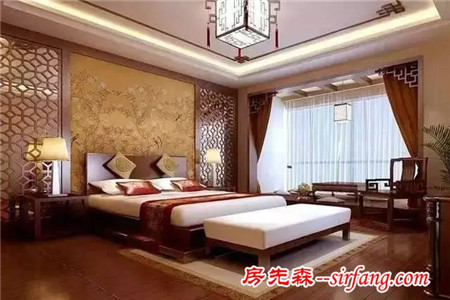 中式风格卧室，堆砌传统风与现代风的韵味