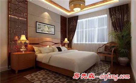 中式风格卧室，堆砌传统风与现代风的韵味