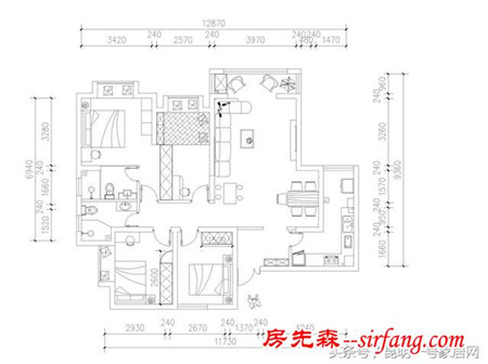 昆明南悦城现代简约84平米二房二厅装修案例
