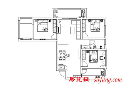 青岛明亮感为重点万科小区100平现代简约装修