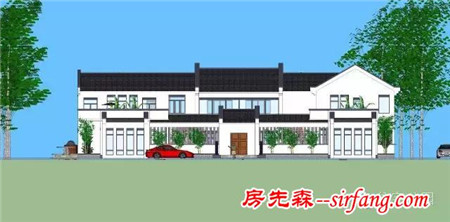 农村建房还是有个小院好，中式三合院有水池有菜园