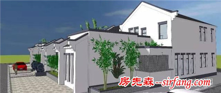 农村建房还是有个小院好，中式三合院有水池有菜园