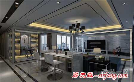 暗黑系列? 廣州白云尚城小區(qū)164平米現(xiàn)代簡(jiǎn)約風(fēng)格裝修案例