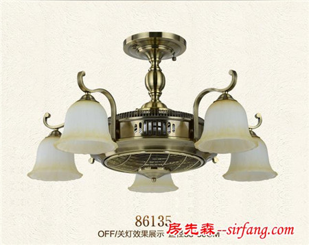 ‘惠州’欧式铁艺复古风扇灯 负离子隐形吊扇灯餐厅客厅风扇灯