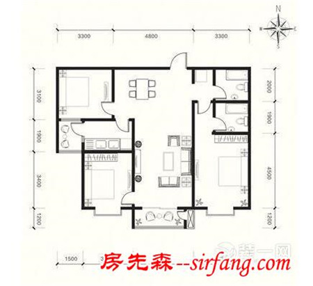 太原绿景未来城小区118平米欧式风格装修效果图