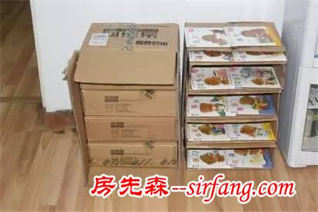 废旧纸箱如何处理？不妨DIY成书架！