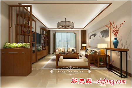 木质+净面瓷砖，新中式画面很美，青岛大姨告诉你：很简单