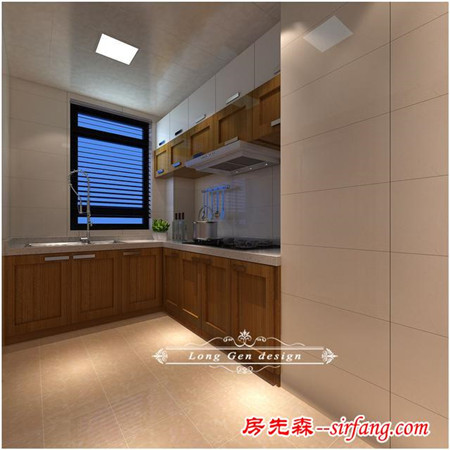 木质+净面瓷砖，新中式画面很美，青岛大姨告诉你：很简单