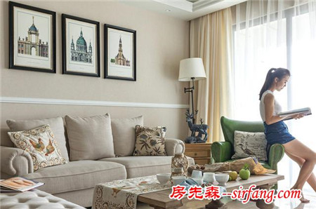 現(xiàn)代美式風(fēng)格裝修，淡藍(lán)色的陽(yáng)光