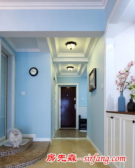 现代美式公寓装修图片，优雅蓝宝石