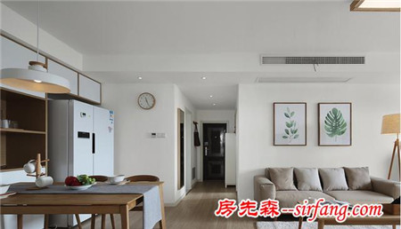 115平三室两厅，简约日式，木色与青色雕饰的家