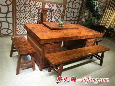 红木家具见得多，这种整板桌没见过吧？