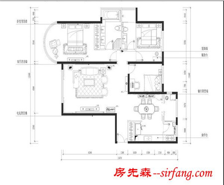 天潤福熙大道169平米三居簡歐風(fēng)格裝飾案例