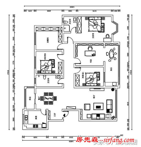 河南家属院五室180平装修 领导层是不是都喜欢斯文的新中式