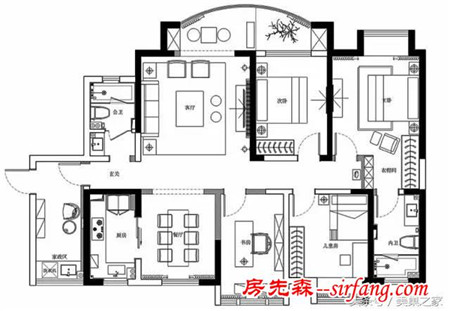 155平新中式风格，清新素雅的生活氛围