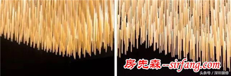 25㎡寿司店，用8400根筷子吊出一个天花，美得有点不像话