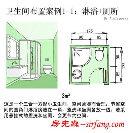 自建房卫生间布置方案和尺寸，不要装完之后再后悔