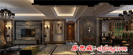 古典装修设计样式偏港式 祝福红城160平装修设计案例欣赏
