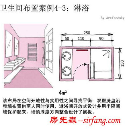 自建房卫生间布置方案和尺寸，不要装完之后再后悔