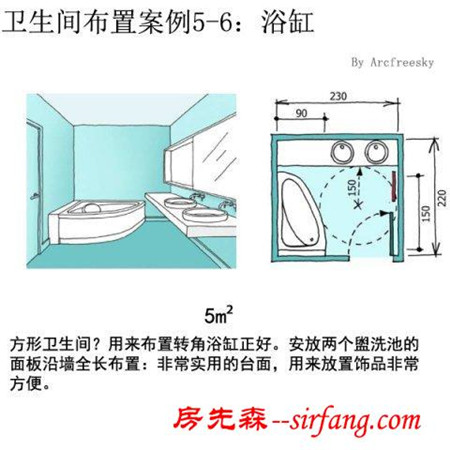 自建房卫生间布置方案和尺寸，不要装完之后再后悔