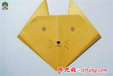 儿童折纸教程图解 小猫咪的折法图解