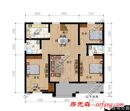 11X11米农村自建房，户型方正、实用