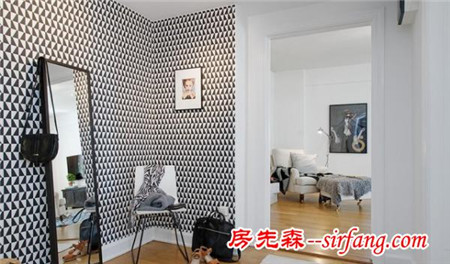 50平米黑白元素精致公寓