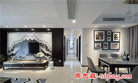 小姨子家的140平黑白家，這色調(diào)舒服，美的精致
