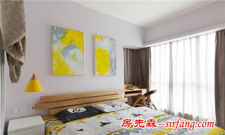 北歐：110平三室，原木色和明快色彩搭配的家