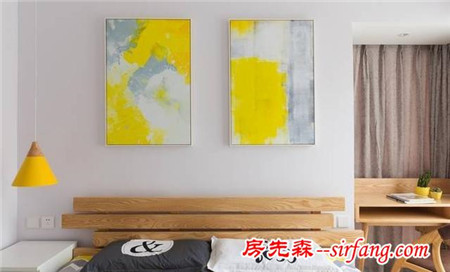 北歐：110平三室，原木色和明快色彩搭配的家