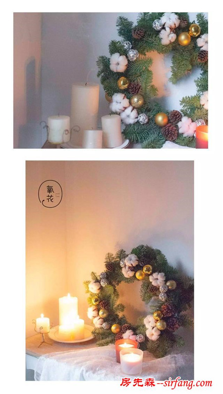 圣诞家居装饰—北欧式圣诞花环制作教程