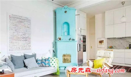 這間公寓明亮活潑不冷淡，再加上壁爐和露天陽(yáng)臺(tái)，完美！